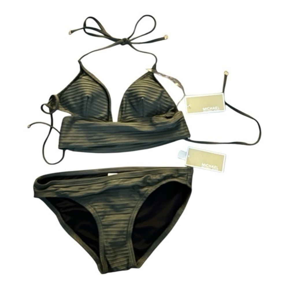 NWT Michael Kors Ivy Green Bikini XS